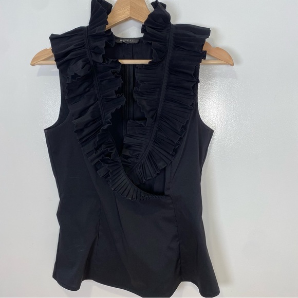 Adrianna Papell Black Ruffled Top - Picture 3 of 14